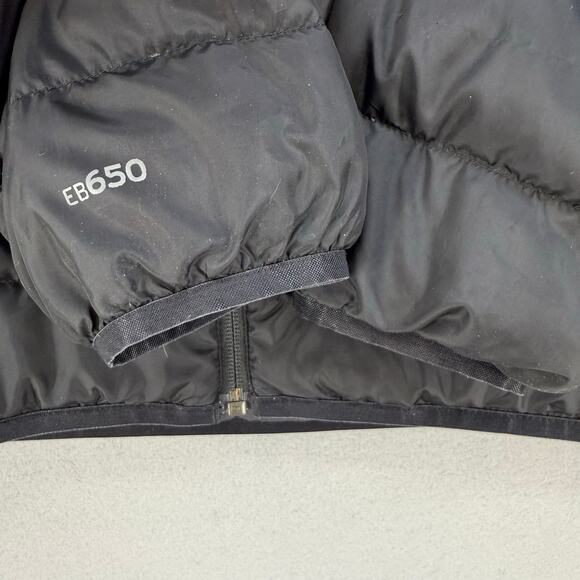 Eddie Bauer Puffer Down Coat Men's L Black Jacket Hooded Outdoor Gear Hiking - Picture 8 of 12